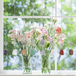 Подвеска из медной проволоки в виде самородков с драгоценными камнями&nbsp;HJEW-AB00384