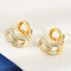 Boucles d'oreilles pendantes en laiton et zircone cubique transparente&nbsp;EJEW-Q016-04G