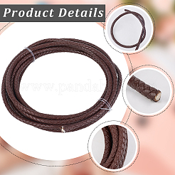 Плетеный кожаный шнур с сердечником&nbsp;WL-CL0001-01B