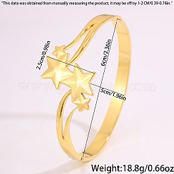 Brazaletes de acero inoxidable 304 con estrella abierta y bisagra para mujer&nbsp;WG5645C-01