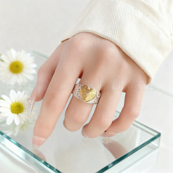 Регулируемые кольца на палец из латуни в форме сердца&nbsp;WG5155F-01