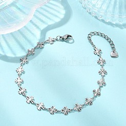 Bracelets à maillons trèfle en acier inoxydable 304 pour femmes&nbsp;BJEW-JB13890