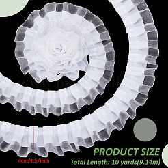 Полиэстеровая двухслойная плиссированная кружевная лента&nbsp;OCOR-WH0097-43B
