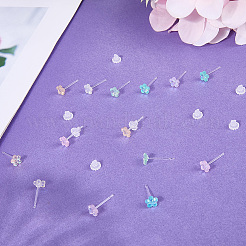 12 пара сережек-гвоздиков из смолы двух цветов&nbsp;EJEW-SP0001-13