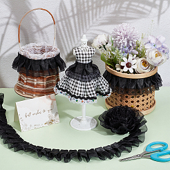 Полиэстеровая двухслойная плиссированная кружевная лента&nbsp;OCOR-WH0097-43A