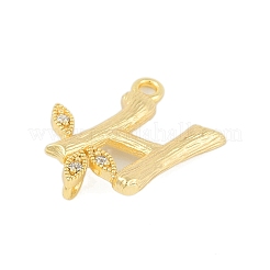 Breloques de connecteur de lettres en laiton cristal strass&nbsp;KK-S395-06G-H