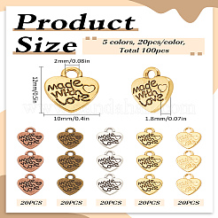 100 шт. 5 цвета идеи подарков на день святого валентина тибетский стиль сплав подвески&nbsp;TIBEP-LP0001-19