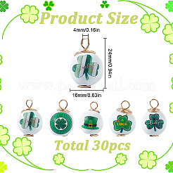 30 шт. деревянные подвески с принтом ко Дню Святого Патрика&nbsp;FIND-DC0004-82