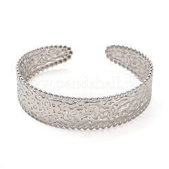 Braccialetti piatti testurizzati in acciaio inossidabile 304 anti-ossidazione&nbsp;BJEW-G694-02P