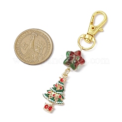 Colgante de aleación esmaltado con temática navideña y decoración de rhinestone&nbsp;KEYC-JKC00977-03