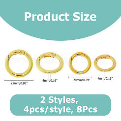 8 шт. 2 стиля стойки с покрытием из латуни пружинные затворные кольца&nbsp;KK-HS0001-69