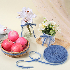 20 ярд полиэфирной бархатной эластичной кружевной отделки с отделкой из плиссированной органзы&nbsp;OCOR-WH0087-06A