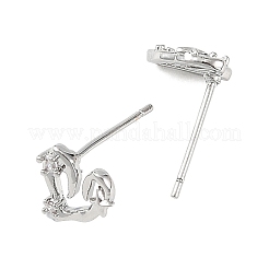 Boucles d'oreilles puces en laiton Shegrace avec micro-pavé de zircone cubique&nbsp;XGRQ4N832-705P