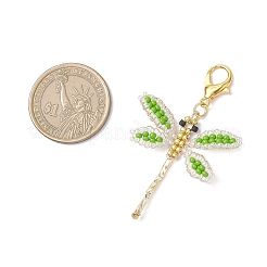 Подвеска из стеклянного бисера в виде стрекозы&nbsp;HJEW-MZ00387