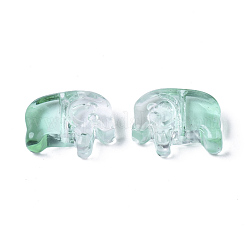 Perle di vetro verniciato a spruzzo trasparente bicolore&nbsp;X1-GLAA-T022-01-C04