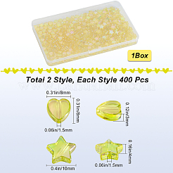 800шт 2 стиля экологически чистые прозрачные акриловые бусины&nbsp;TACR-SP0001-01E