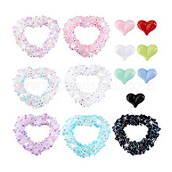 DIY Herz Acryl & Harz Strass Perlen Schmuckherstellung Kits&nbsp;DIY-PH0023-76