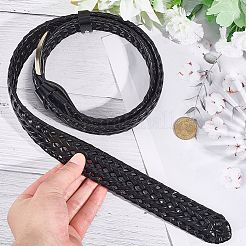 1 плетеный мужской ремень из коровьей кожи&nbsp;AJEW-CL0002-14B