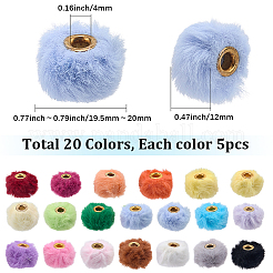 100 шт. 20 цвета имитация кроличьей шерсти европейские бусины&nbsp;FIND-PA0001-27