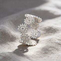 Кольцо-манжета из латуни с выемкой в виде колеса обозрения для женщин&nbsp;WGFFB0A-01