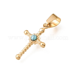 Pendentifs de Pâques en acier inoxydable 304 avec turquoise synthétique&nbsp;STAS-E531-23G-A
