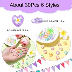 30 pz 6 colori perline di vetro trasparente&nbsp;GLAA-CJ0002-50