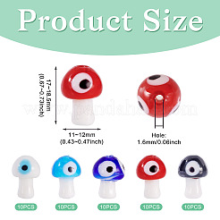 50 шт. 5-цветные бусины ручной работы от сглаза&nbsp;LAMP-TA0001-90