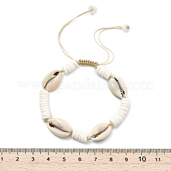 Verstellbare Armbänder aus Kaurimuscheln und natürlichen weißen Muscheln&nbsp;BJEW-JB13918