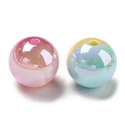 УФ-покрытие радужные переливающиеся непрозрачные акриловые бусины&nbsp;X-MACR-D081-02