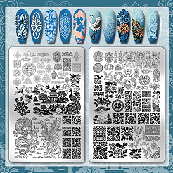 2 Stück DIY-Nagelkunst-Vorlagen aus 304 Edelstahl&nbsp;MRMJ-PH0003-12
