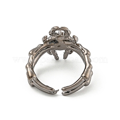 Anello solitario in lega di zinco con strass&nbsp;RJEW-Z048-07B-02