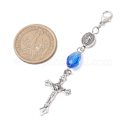 Pendentif décoratif en forme de croix en alliage de style tibétain&nbsp;HJEW-JM02683