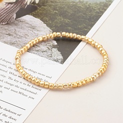 Круглые браслеты с гальваническим покрытием из стеклянных бусин&nbsp;BJEW-JB06328-01