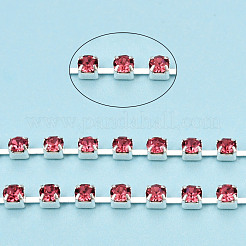 Chaînes strass en laiton plaqué argent&nbsp;CHC-N020-12A-01