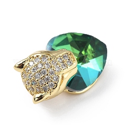 Colgantes de circonio cúbico transparente micro pavé de latón chapado en oro real de 18k&nbsp;KK-C015-19G-08