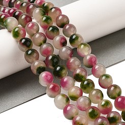 Gefärbt natürlichen weißen Jade Perlen Stränge&nbsp;G-M402-C04-25