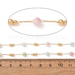 Kette aus Messing & Glasperlen&nbsp;KK-CBA3B44-14G