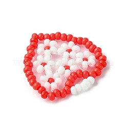 3 pz 3 colori perline di vetro a forma di cuore con pendenti a forma di fiore&nbsp;PALLOY-MZ00529