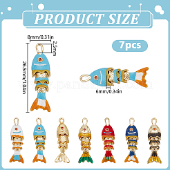 Pendenti in ottone con placcatura a cremagliera 7 pz 7 colori&nbsp;KK-DR0001-52