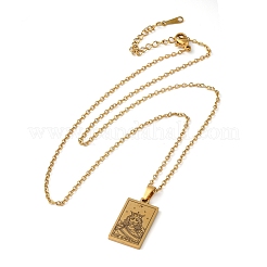 Colliers pendentifs en acier inoxydable 304 sur le thème du tarot pour femmes&nbsp;STAS-S128-02D