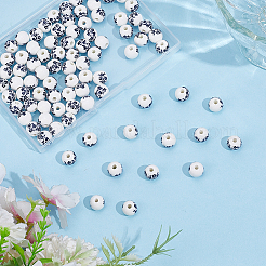 90 шт. фарфоровые бусины ручной работы с принтом&nbsp;PORC-ME0001-13