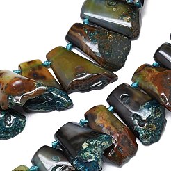 Нити градуированных бусин из натурального бразильского агата (окрашенного и нагретого)&nbsp;G-B165-B02