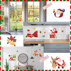 8 feuilles 8 styles d'autocollants statiques en pvc sur le thème de Noël&nbsp;STIC-GF0001-15