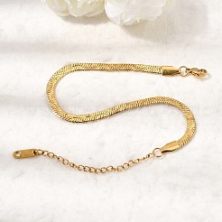 Bracelets à chaîne serpent en acier inoxydable 304 pour femmes&nbsp;BJEW-P395-02G-01