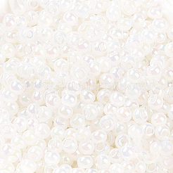 6/0 perline di semi di vetro rotonde placcate arcobaleno di colori opachi&nbsp;SEED-T006-04D-01