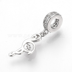 Латунь микропейв кубический цирконий европейские подвески с подвесками&nbsp;ZIRC-T002-36P