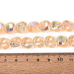 Electroplate transparentes abalorios de vidrio hebras&nbsp;EGLA-N057-02A-04