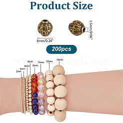 200 шт. бусины из сплава в тибетском стиле&nbsp;TIBEB-PH0005-20AB