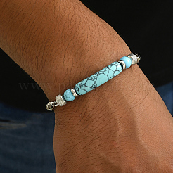 Стильные браслеты из синтетических бирюзовых бусин&nbsp;KC4109