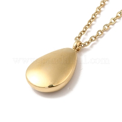 Collana con ciondolo a goccia in conchiglia naturale con catene in acciaio inossidabile 304 per donna&nbsp;NJEW-H162-02G